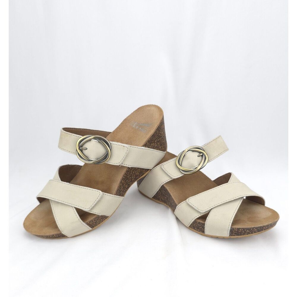 Dansko Women's Susie Slip-on Strappy Footbed Cork Wedge Sandals Size 7.5/38‎